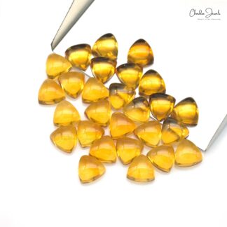 Loose Trillion Cabochon 24.09 Ct Citrine Semi Precious Gemstone For Sale, 27 Piece