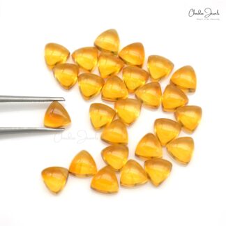 Loose Trillion Cabochon 24.09 Ct Citrine Semi Precious Gemstone For Sale, 27 Piece