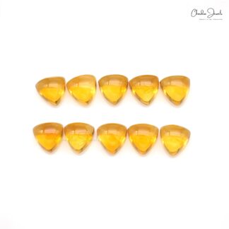 Loose Trillion Cabochon 24.09 Ct Citrine Semi Precious Gemstone For Sale, 27 Piece