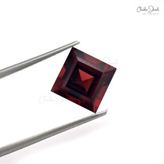 Genuine Square Cut 9mm Garnet Loose Gemstone for Jewelry Making, 1 Piece