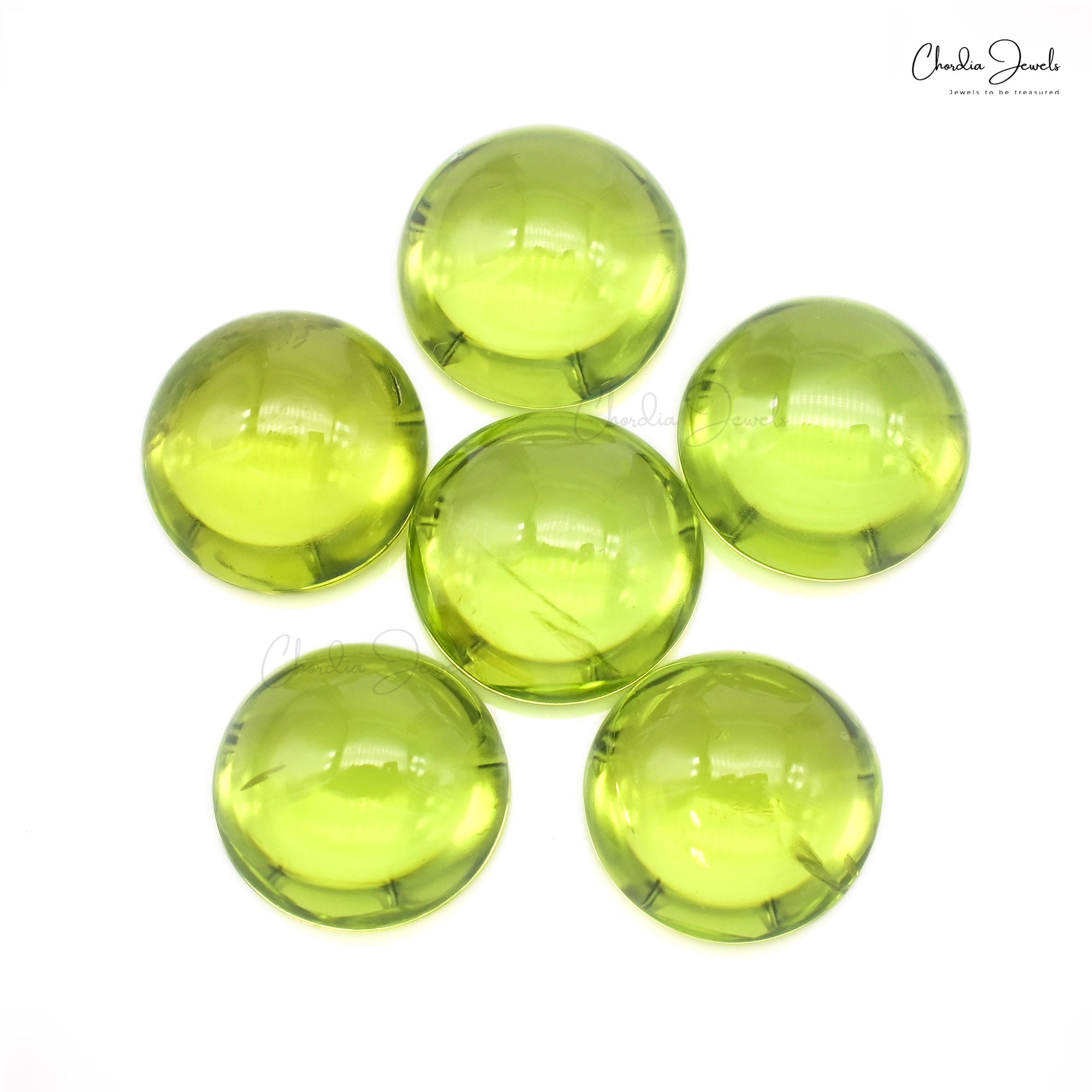 Natural Loose Gemstone 8mm Peridot Round August Birthstone for Jewelry, 6 Piece