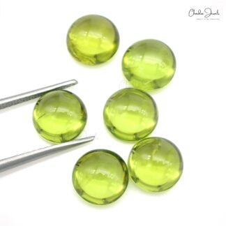 Natural Loose Gemstone 8mm Peridot Round August Birthstone for Jewelry, 6 Piece